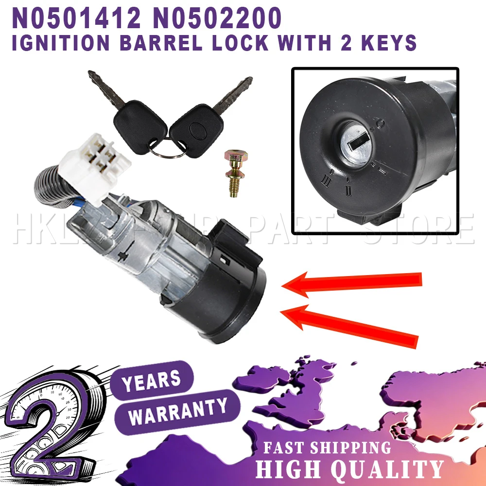 Easy Installation car accessories New Ignition Barrel Lock with 2 Keys N0501412 N0502200 For Citroen C1 Peugeot 107 Toyota Aygo