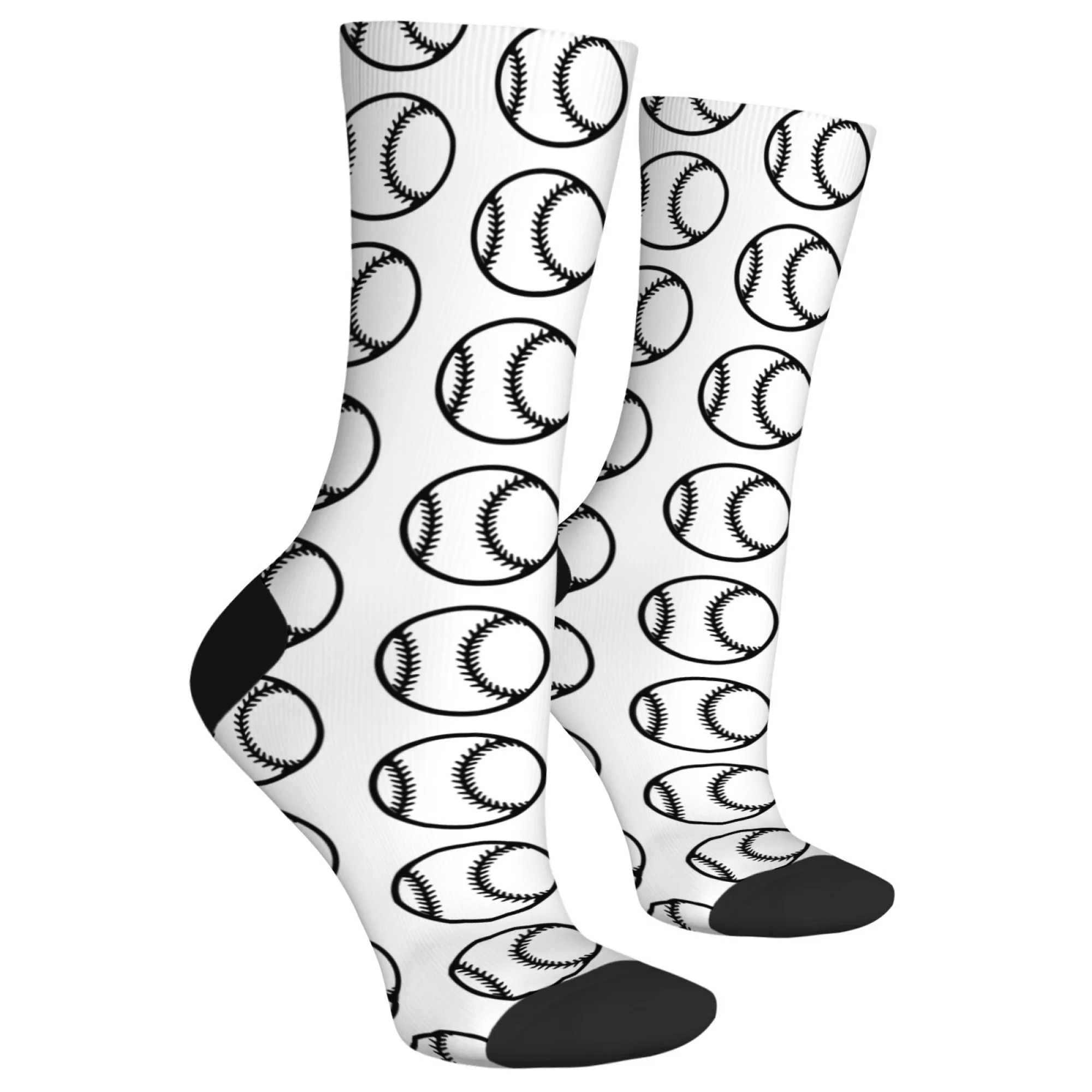 1 Pair Baseball Socks Sporty Baseball Seam Color Scheme Athletic  Casual Mid-Calf Socks Baseball Theme Footwear Game Day Playful