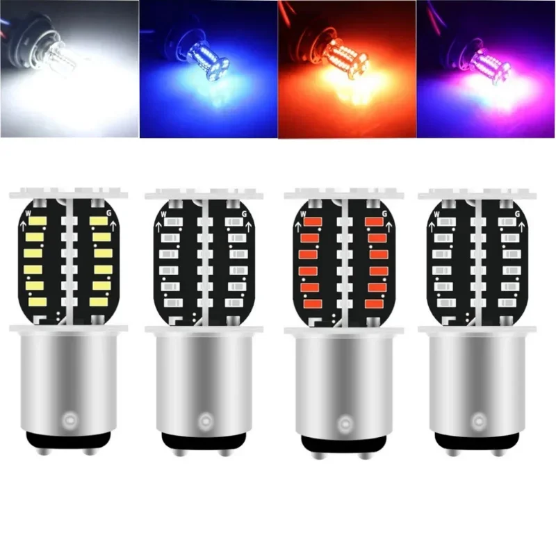 Motorcycle Strobe Led Brake Light 1157 BAY15D Led Super Bright 64pcs 3014SMD DRL Flash Reversing Stop Lamp Parking Tail Lamp