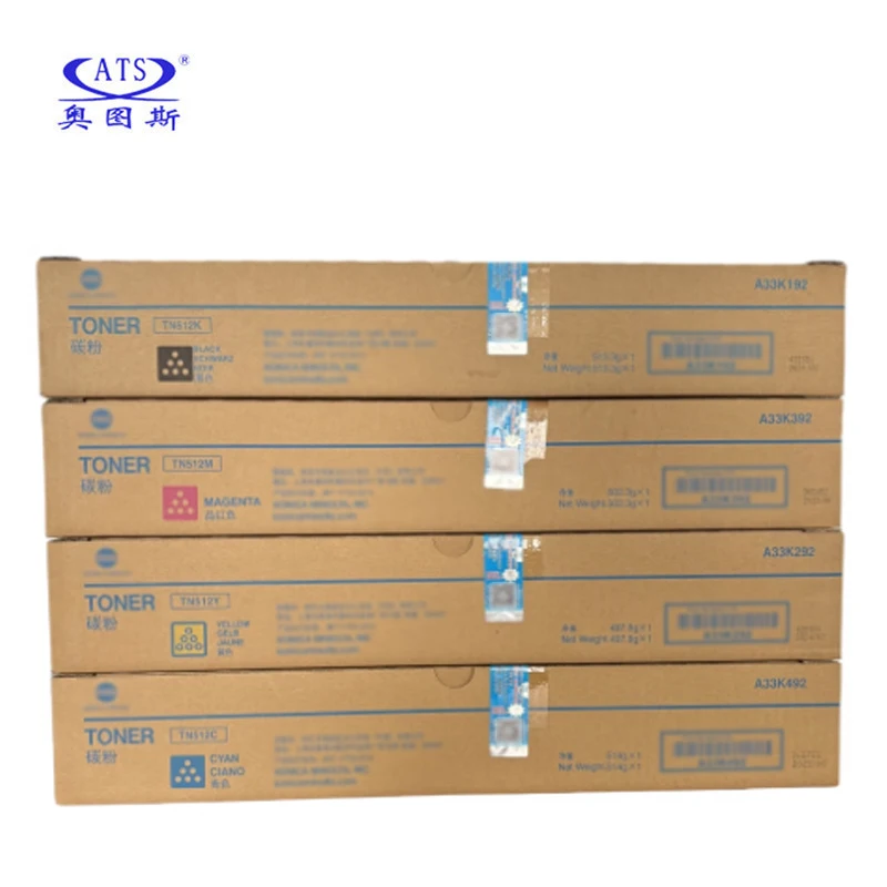 

4PCS/Set TN512 C454 C554 C454E C554E Original Toner Cartridge For Konica Minolta C 454 554 454E 554E TN512 Toner Powder