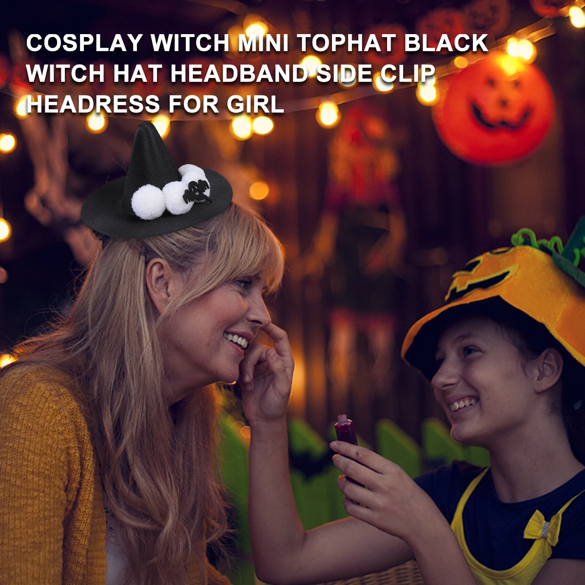

Witch Hat Wizard Hair Clip Women's Headband Satin Halloween Side Headbands Girls