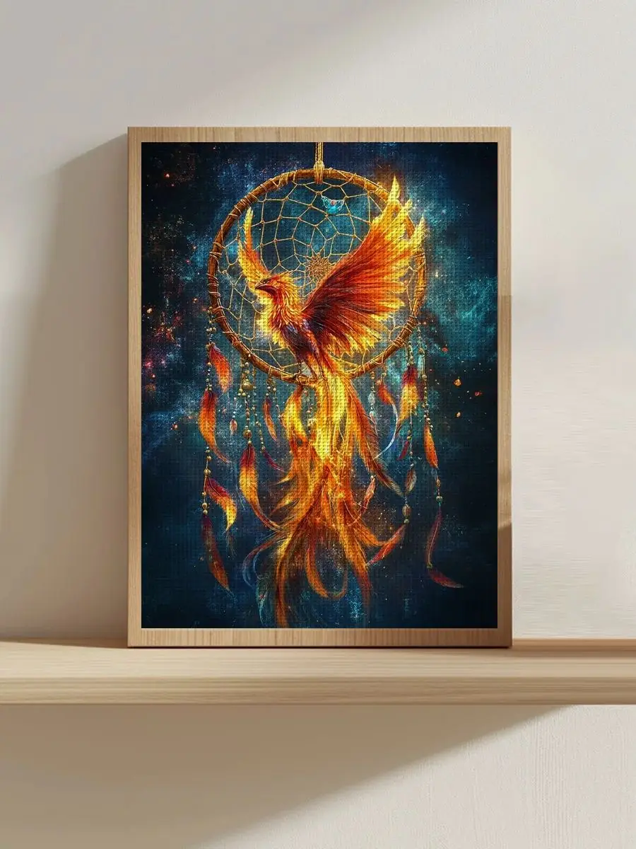 1 Stück 30x40 cm/11,8*15,74 Zoll Phoenix Gestempeltes Kreuzstich-Set DIY-Kit 11CT/14CT DIY-Stickset DIY-Kreuzstich-Set – Detail 1