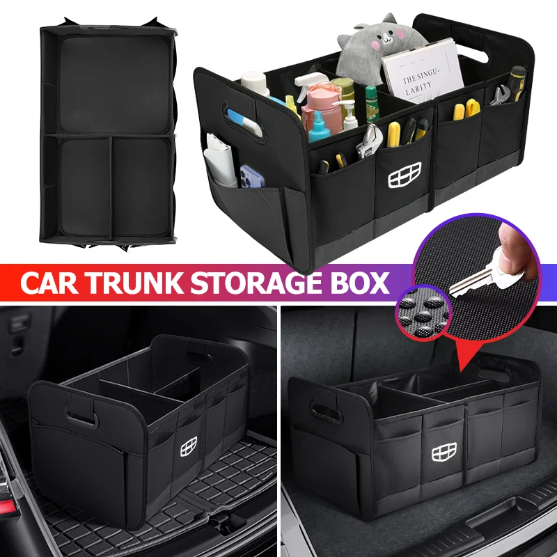 Oxford Cloth Car Trunk Organizer Box Foldable Storage Bag For Geely Atlas pro Tugella Emgrand ec7 Coolray Geometry c gc9