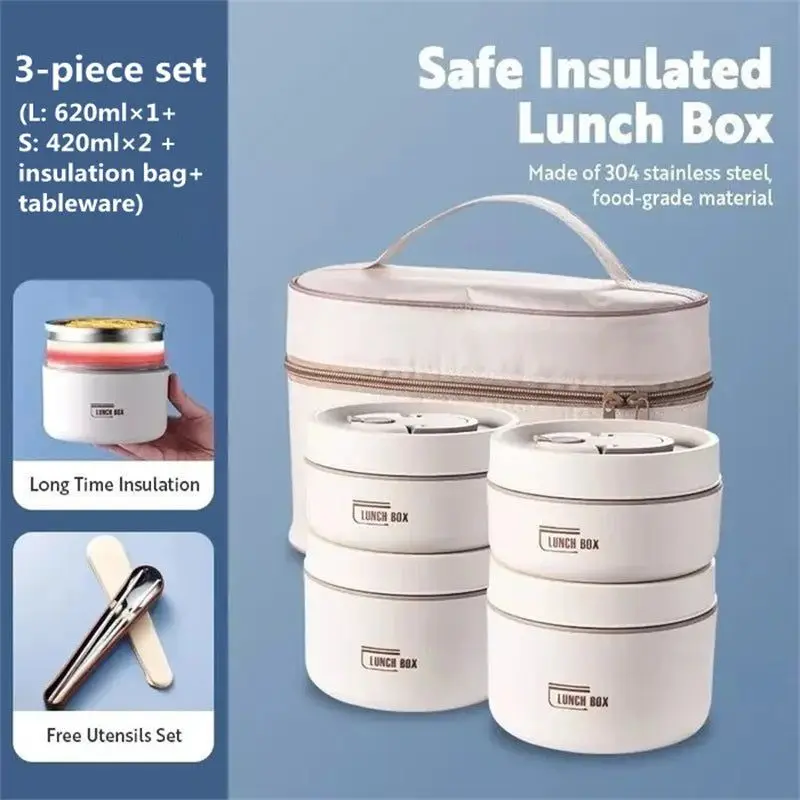 Portable Lunch Box Microwavable Multi-layer Stainless Steel Leak-proof Thermal insulation Lunch Box Outdoor Kitchen Tools