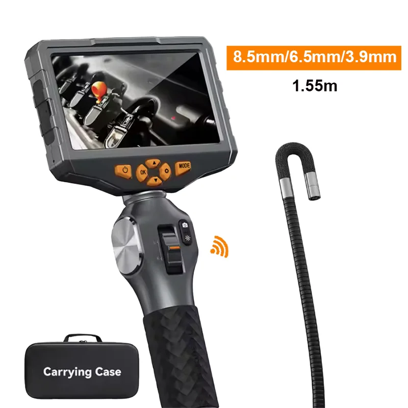 

3.9MM 6.5MM 8.5MM Articulating Borescope 1080P 5 Inch IPS Two Way 360° Steering Endoscope Video Inspection Camera with WIFI