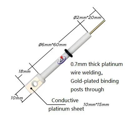 Electrochemistry Platinum electrode holder PTFE,C,Reinforce Version