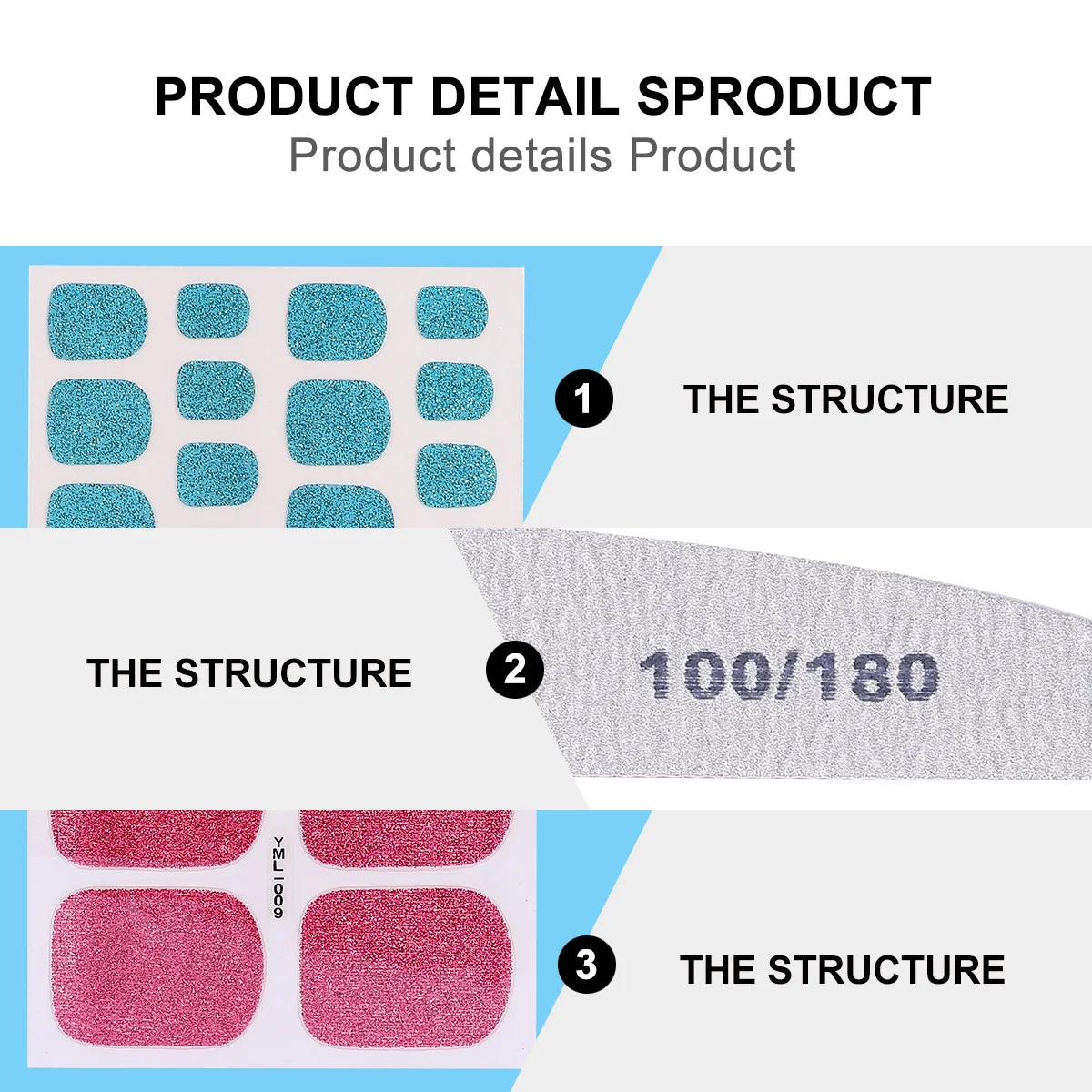 1개 글리터 아트 스티커 키트 DIY 매니큐어 장식 세트 여성용 네일 뷰티 데칼 접착 디자인 네일 액세서리 장식