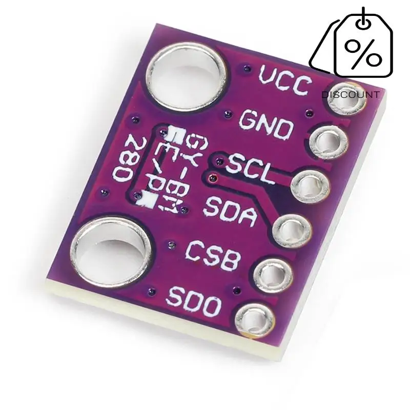 ABKN-2PCS BME280 3.3V Sensor Module Atmospheric Pressure Temperature Humidity Sensors I2C SPI Breakout GY-BME280