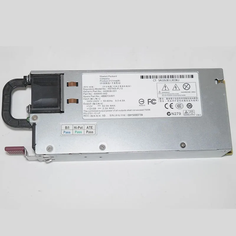 

Quality 100% power supply For DL180G5 449838-001 454353-001 449840-001 HSTNS-PL12 750W power supply ,Fully tested.