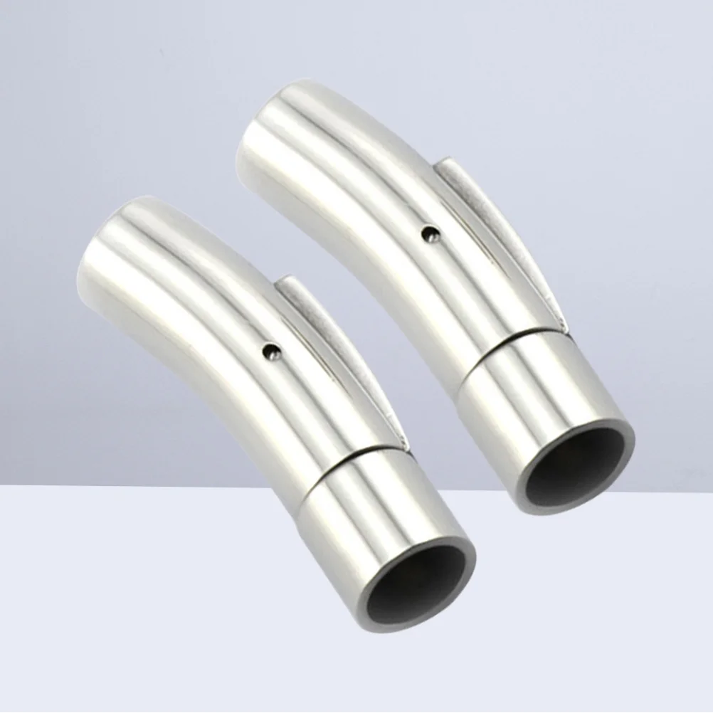 

2Pcs Stainless Steel Magnetic Cord End Clasps Fits 6mm Diameter Genuine PU Silk Satin Making