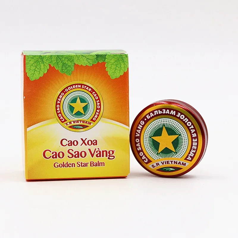 5pcs/lot Vietnam Golden Star Tiger Balm Tiger Head Menthol Balm Refreshing Oil for Insect Cao Sao Vang Cao Xoa (no box)