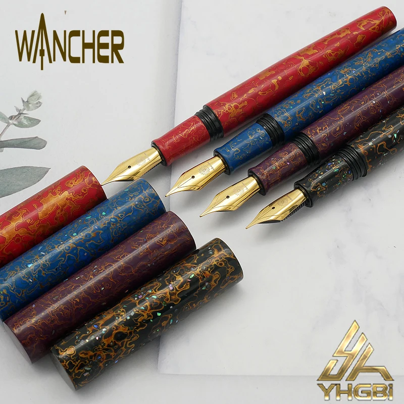 Wancher ebony raw lacquer craftsman rhinoceros paint pen Jowo NIB wooden box