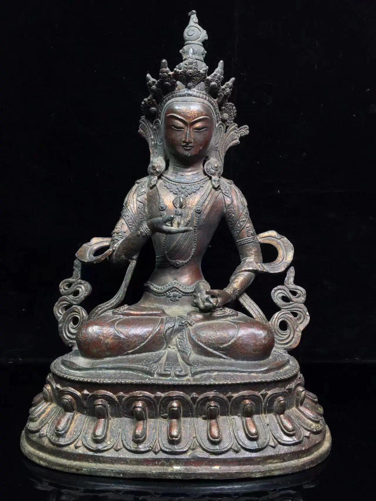 Old copper Tibetan Ling Ji buddhist Buddha statue, Free shipping