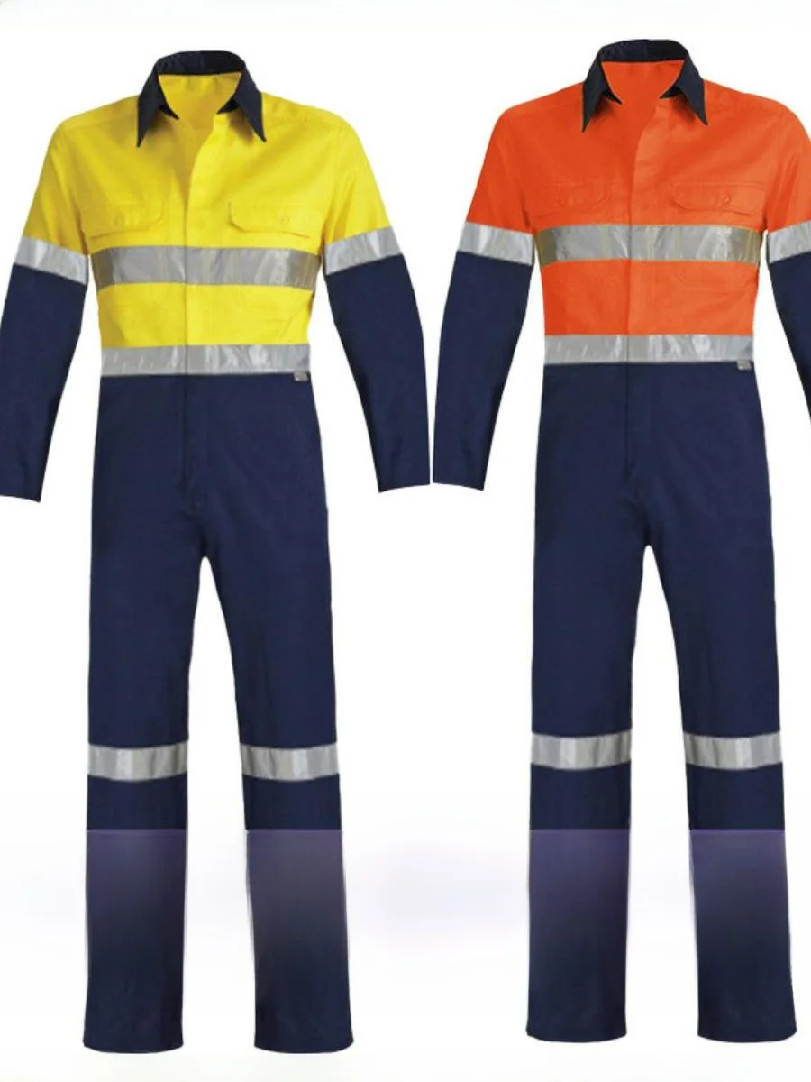 

Pure Cotton Reflective Workwear Suit Long Sve Thin M Engineering Labor Protection Clothing Auile Repair Welding Un...
