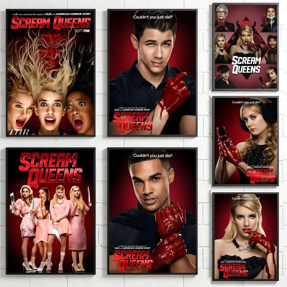 series Scream Queens Poster HD Poster Retro Industrial Style Suitable for Living Room Bar Corridor and Gift Giving