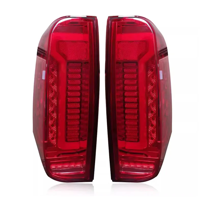 For Nissan Navara D40 2005-2015 LED Rear Tail Light Warning Lamp Brake Lamp Red Black Taillight 1Set  Car styling