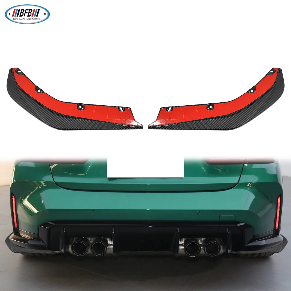 Exterior Accessories Real Carbon Fiber Rear Bumper Lip Splitter Side Canards For BMW G80 M3 2021UP