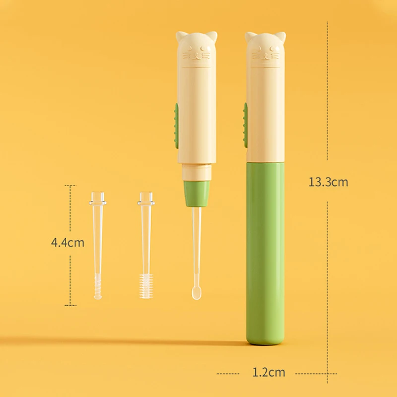 الأطفال خاص مضيئة الأذن ملعقة الطفل الأذن تنظيف شمع الأذن سيليكون لينة رئيس EarHead الأذن الرعاية الأذن ثقب ملعقة مع الضوء #5