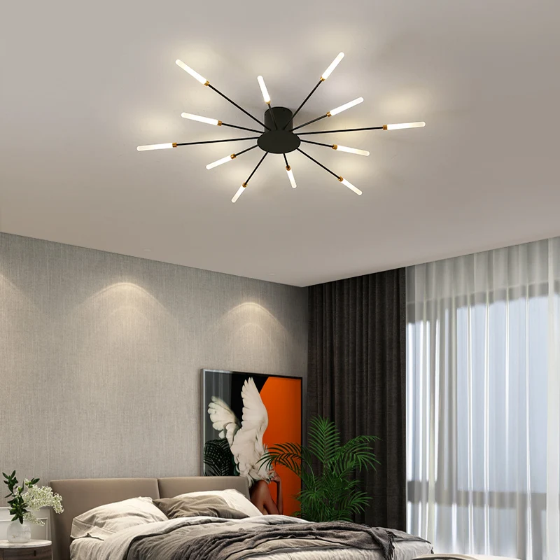 Plafonnier LED en acrylique créatif nordique, éclairage intérieur moderne, feux d'artifice, luminaire de chambre à coucher, décoration d'intérieur, salon, chambre d'enfant