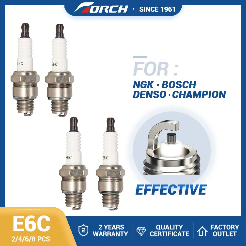 2-8PCS Spark Plug Torch E6C Replace Candles for B6HS for Denso W20FS-U for SUZUKI 09482-00095 09482-00190 for MAZDA 0190-18-110