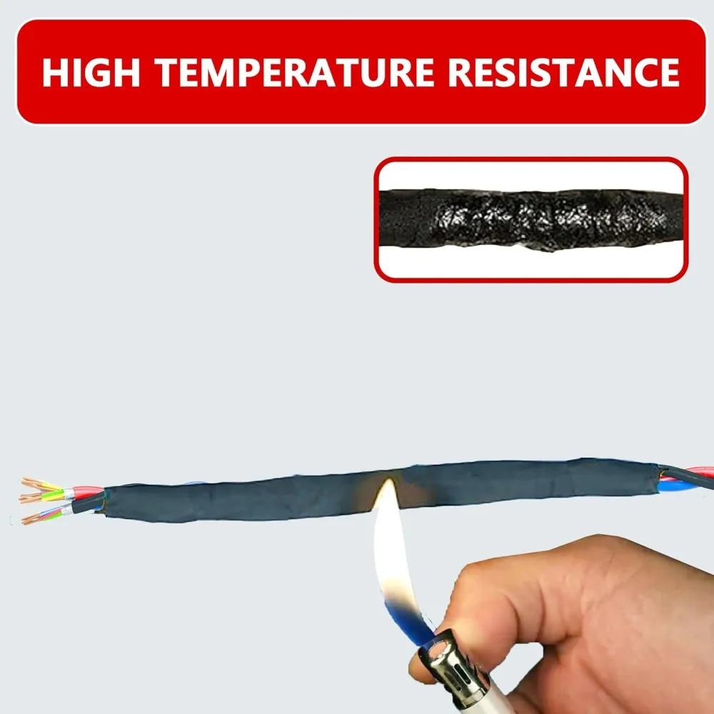 شريط تسخير الأسلاك SWRT، شريط أسود ذاتي اللصق للاستخدام في السيارات، غلاف سلك شريطي من القماش، مقاومة لدرجات الحرارة العالية.