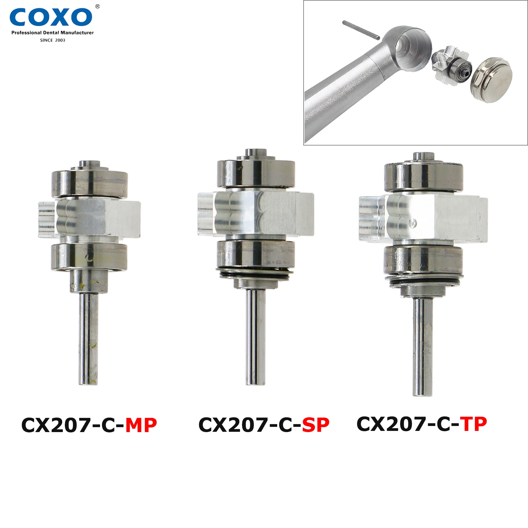 COXO Dental High Speed Handpiece Dental Turbine LED Fiber Optic Handpiece CX207 Fit KAVO NSK WH Dentistry Products Dentist Tools