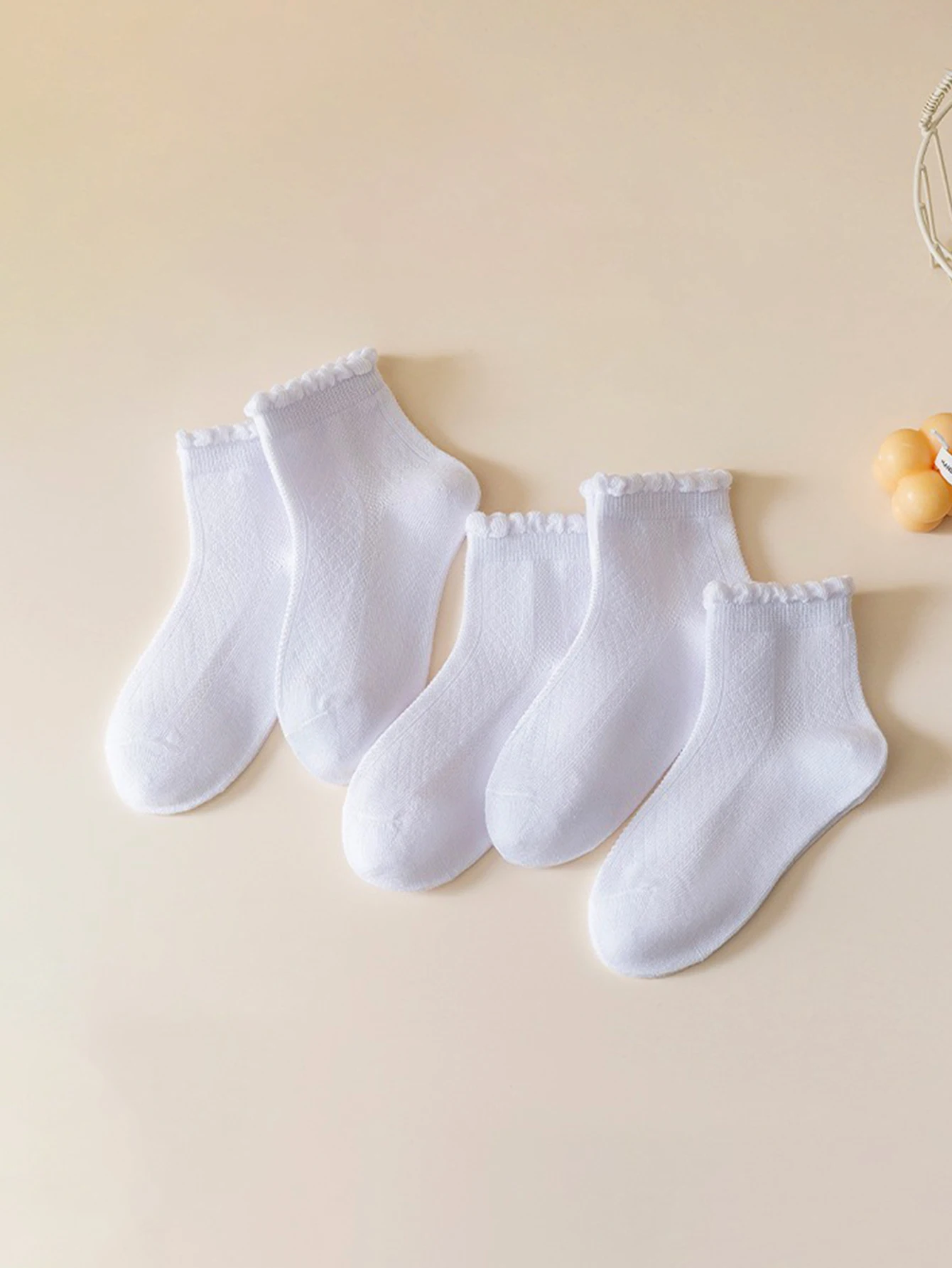 3 Pair Kids Soft Pure white Print Baby Girl Socks Autumn Winter Warm Children Middle Tube Socks ﻿