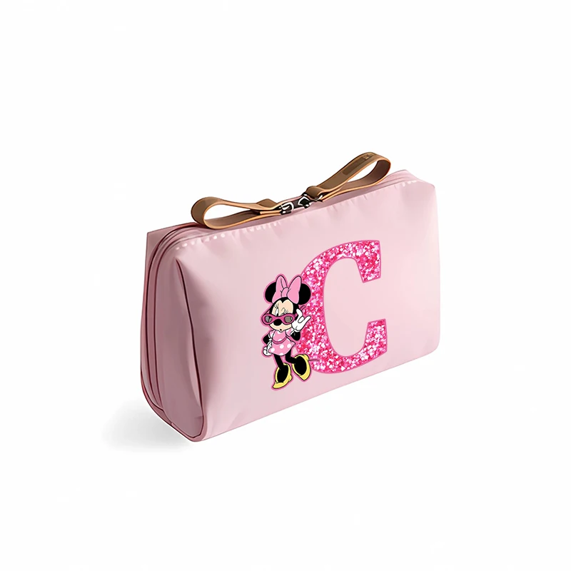 Minnie Mickey Mouse Disney Lady Makeup Bag borsa cosmetica da donna lettera Cartoon Anime Bags Terylene Makeup Girls regali di compleanno