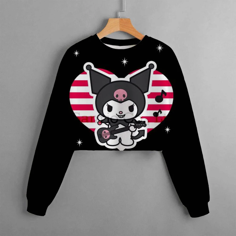 Kawaii Kuromi Mymelody Jade Gui Dog Top com capuz para roupas infantis meninas com capuz desenho animado