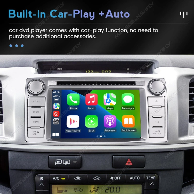 MEKEDE أندرويد السيارات سيارة اللعب راديو السيارة لتويوتا هايلكس 2012 2013 2014 2015 FM BT مشغل وسائط متعددة لتحديد المواقع واي فاي أندرويد 13 لا DVD