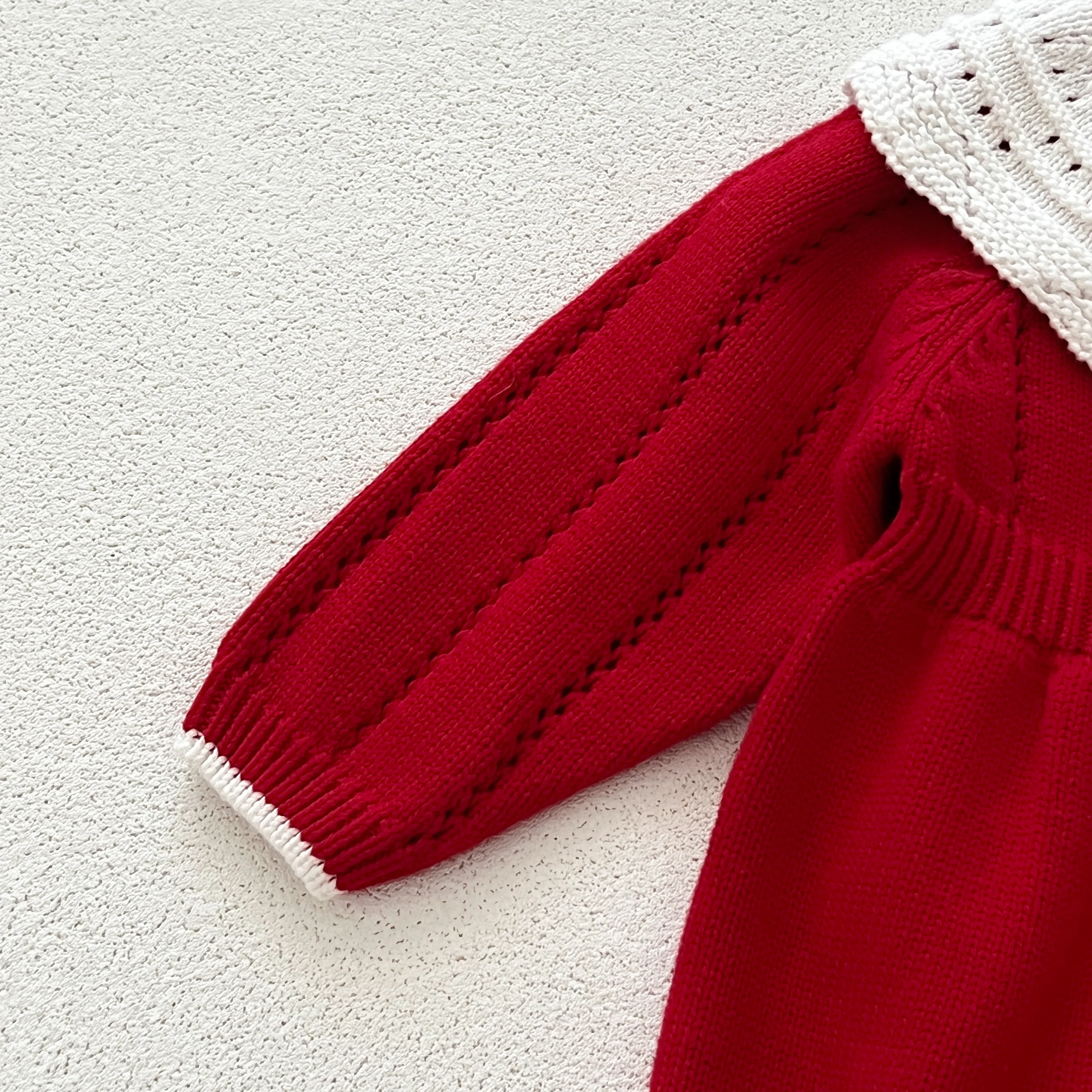 New Autumn and Winter baby Knit Jumpsuit for Girls with doll Neck, Long Sleeve, Sweater Outfit for Outdoor Crawling view 5