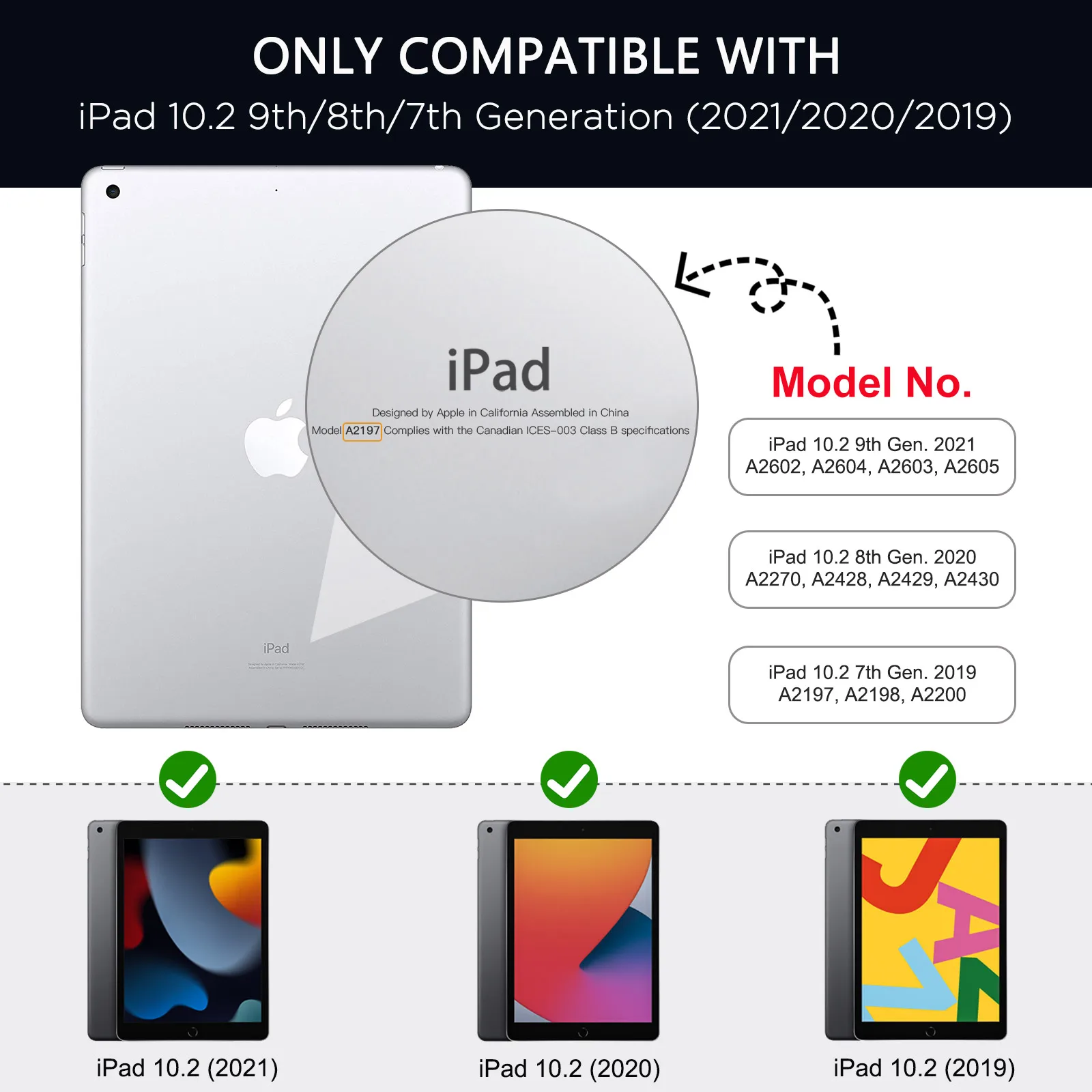 Case for New iPad 9th Generation 2021/iPad 8th Gen 2020/iPad 7th Gen 2019 Frosted Transparent Slim Hard Plastic Clear Back Cover