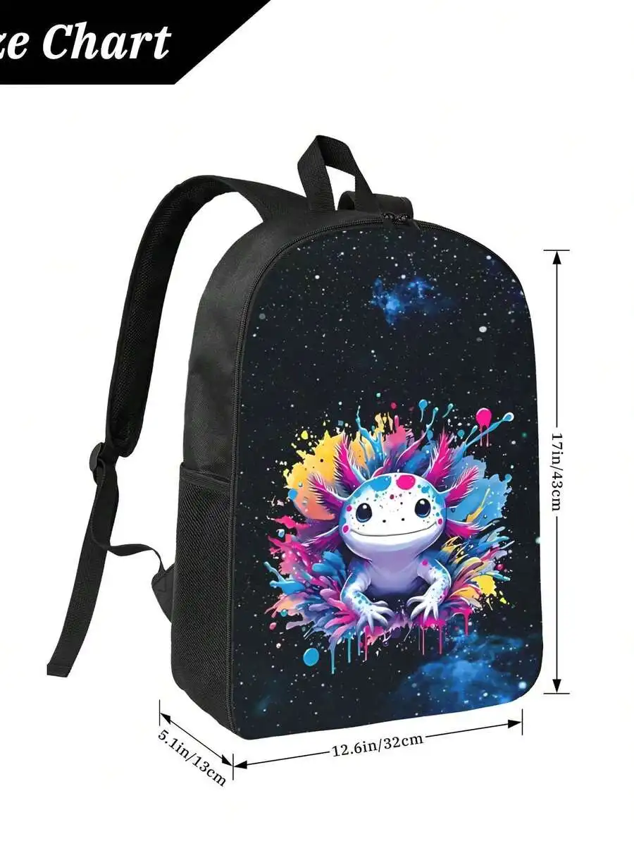 

Colorful Kawaii Axolotl Print Unisex Large Capacity Travel Backpack
