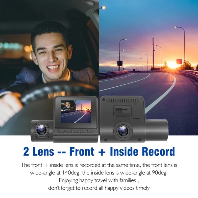 Dash Cam 1080P HD Car DVR With Rotatable Lens Motion Detection Night Vision Dashboard Camera Driving Video Recorder