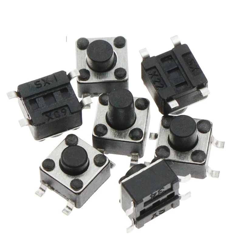 1PCS 4.5x4.5mm SMD Tact Switch 4Pins, Height 4.3-13mm Push Button Light Touch Power Switch (Multiple Sizes Available)