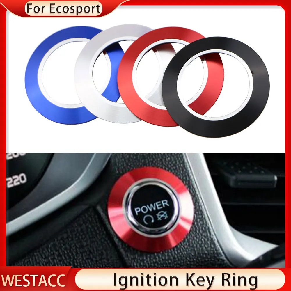 4 Colors Car Engine Start Stop Sticker Cover Trim Decoration Ring for Ford Ecosport 2013 - 2017 Car-Styling Accessories