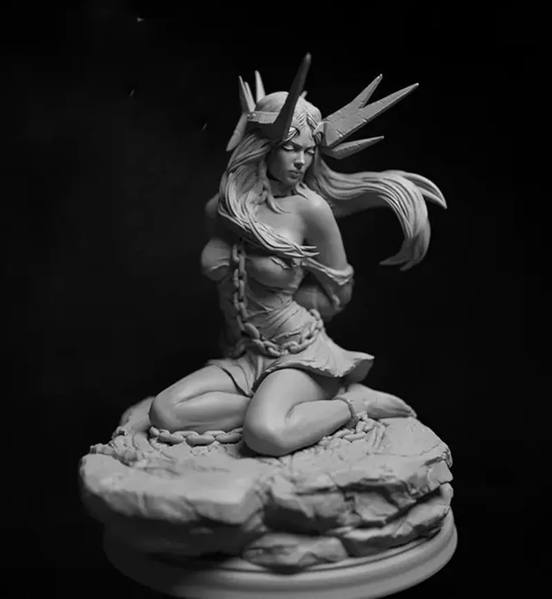 

32 мм ﻿ Фигурка модели из смолы, падший ангел Gk, микроминиатюрная 3d печатная белая модель игрушки в разобранном и неокрашенном виде