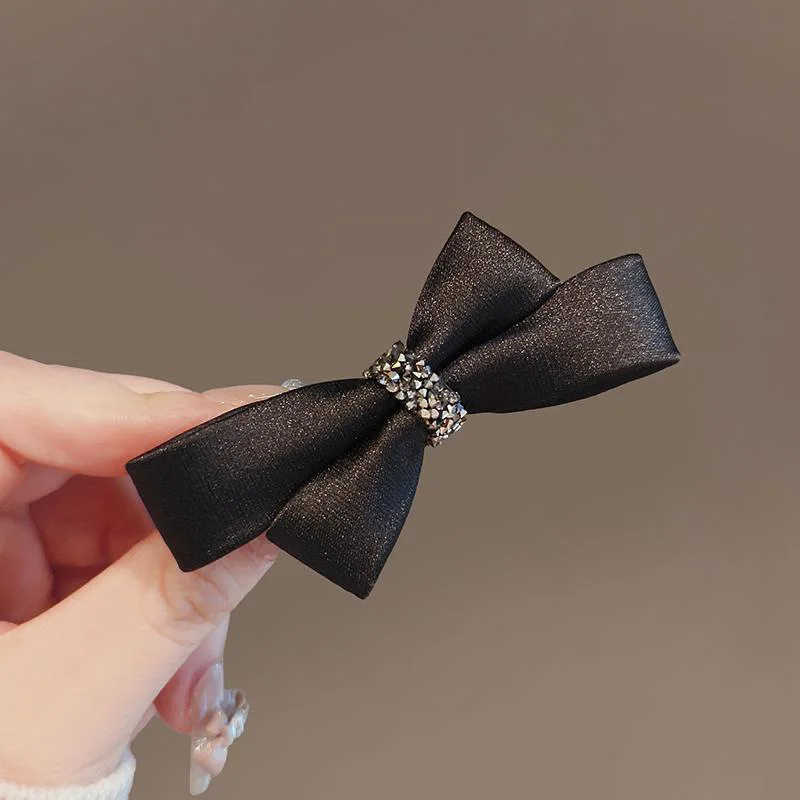 

Bow Duck Bill Side Hair Clip for Bangs Korean Dongdaemun Style Elegant Non Slip Resin Lightweight for Women Office Daily