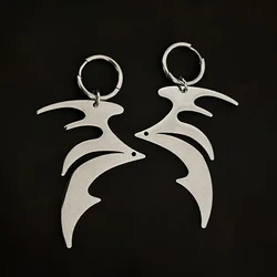 Grunge Jewelry Stainless Steel Thorn Earrings for Women Punk Charms Geometric Earrings Goth Accessories Korean Fashion