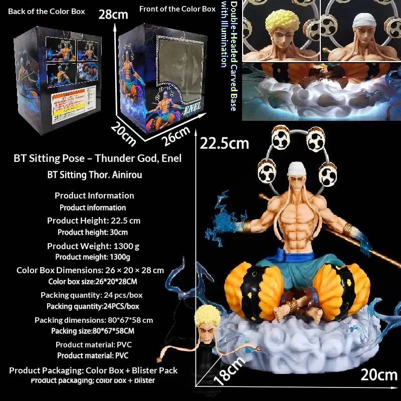 En stock, nueva figura de anime de One Piece, Enel, modelo coleccionable de PVC, decoración de escritorio, figura de acción, juguete, regalo.