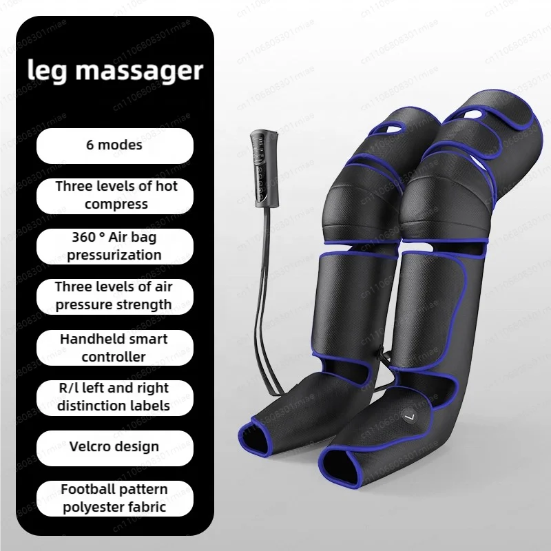 Electric Foot Leg Massager Graphene Heated Handheld Controller 6 Mode 3 Strength Air Compression Pain Relief Edema Muscle