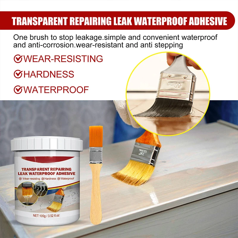 500g Transparent Leak Proof Adhesive Waterproof Coating Sealer Invisible Strong Bonding Glue Repair Home Roof Toilet Sealant