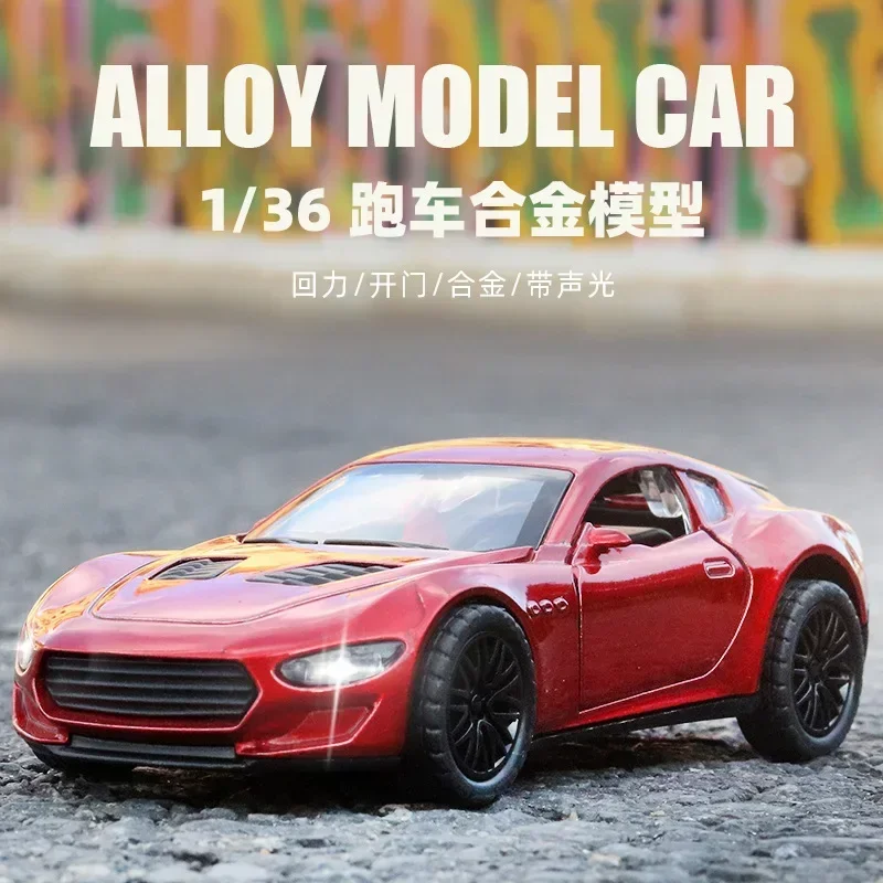 Box Packaging Sound and Light Simulation Alloy Car Model, Boys\' Sports Car Children\'s Toys Cars Door Decorations Gifts