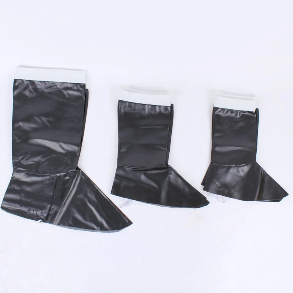 Crianças pu artificial joelho-botas altas cobre traje de natal 10-13 anos de idade adereços cosplay capa de sapato de natal