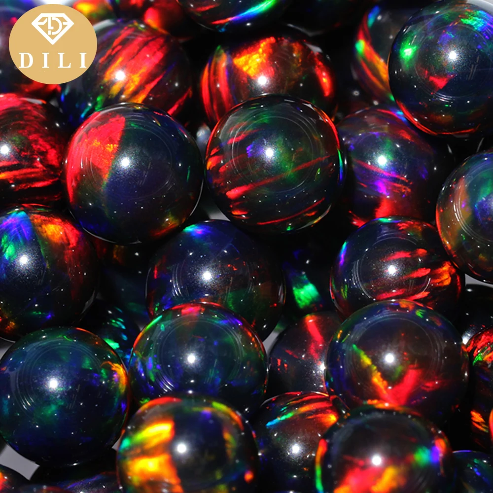 5mm 5pcs--300pcs/Lot Ball Shape Heat Resistant 900 Degree C. Synthetic Resin Free Galaxy Opal Bead