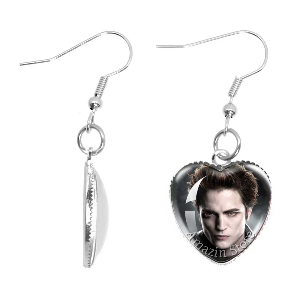 New Style Movie Bella Edward Jacob Renesmee 20mm Pendant Earrings Glass Cabochon Twilight Character Girl Women Fashion Jewelry