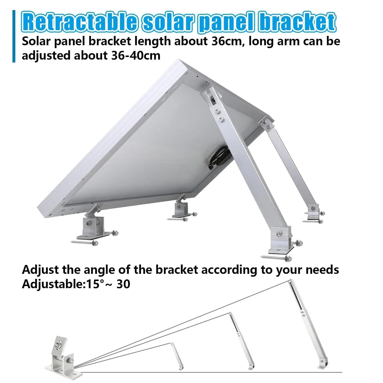 Wide Range Adjustable PV Racking System, Tilt Solar Panel Triangle Bracket Accessories, Flexible Angle Parts for Maximizin