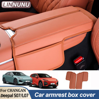 LINNUNU Car armrest box cushion protective leather cover raise Hand support for CHANGAN DEEPAL S07 S07 SL03 accessories Interior