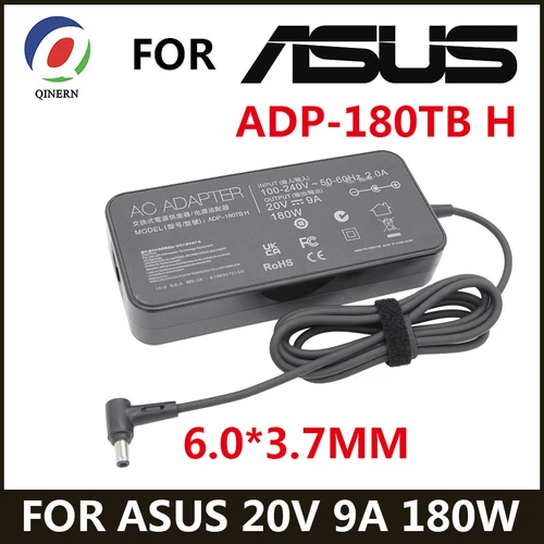 Adaptador de CA para portátil Asus, cargador de 20V, 9A, 180W, 6,0x3,7 MM, ADP-180TB H, para ROG, Zephyrus, G14, G15, GA401IV, GA502DU, TUF505DU, FX506L, A17