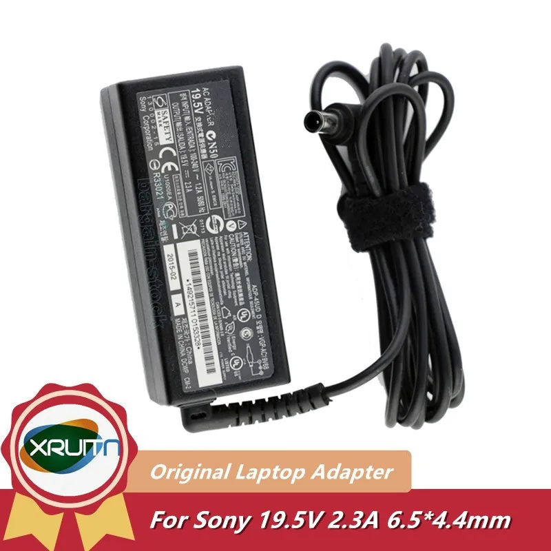 For Sony Vaio AC Adapter Genuine Power Supply 19.5V 2.3A 45W VGP-AC19V75 ADP-45UD D ADP-45CE B SVF152C29M Power Charger